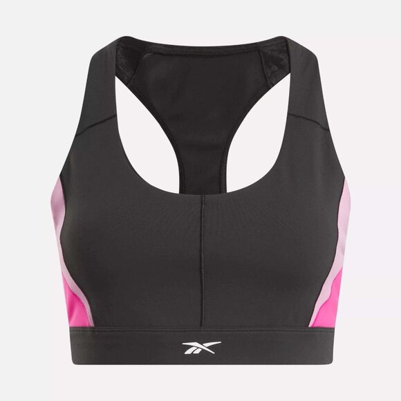 Reebok Plus Lux Colorblocked Racerback Sports Bra Women's 3X (22-24W )Black/Pink - Picture 3 of 10